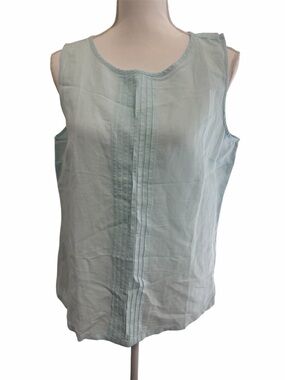 Talbots Light Blue Pintuck Sleeveless Tank